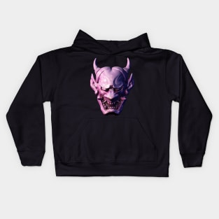 Pink Japanese Hannya Mask Kids Hoodie